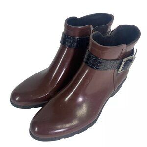 COUGAR Taylor Rain Boots Waterproof Burgundy Sz. 9 Rubber Ankle Booties
